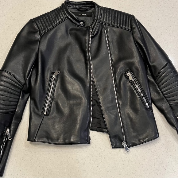 Black Faux Leather Jacket - Picture 1 of 5